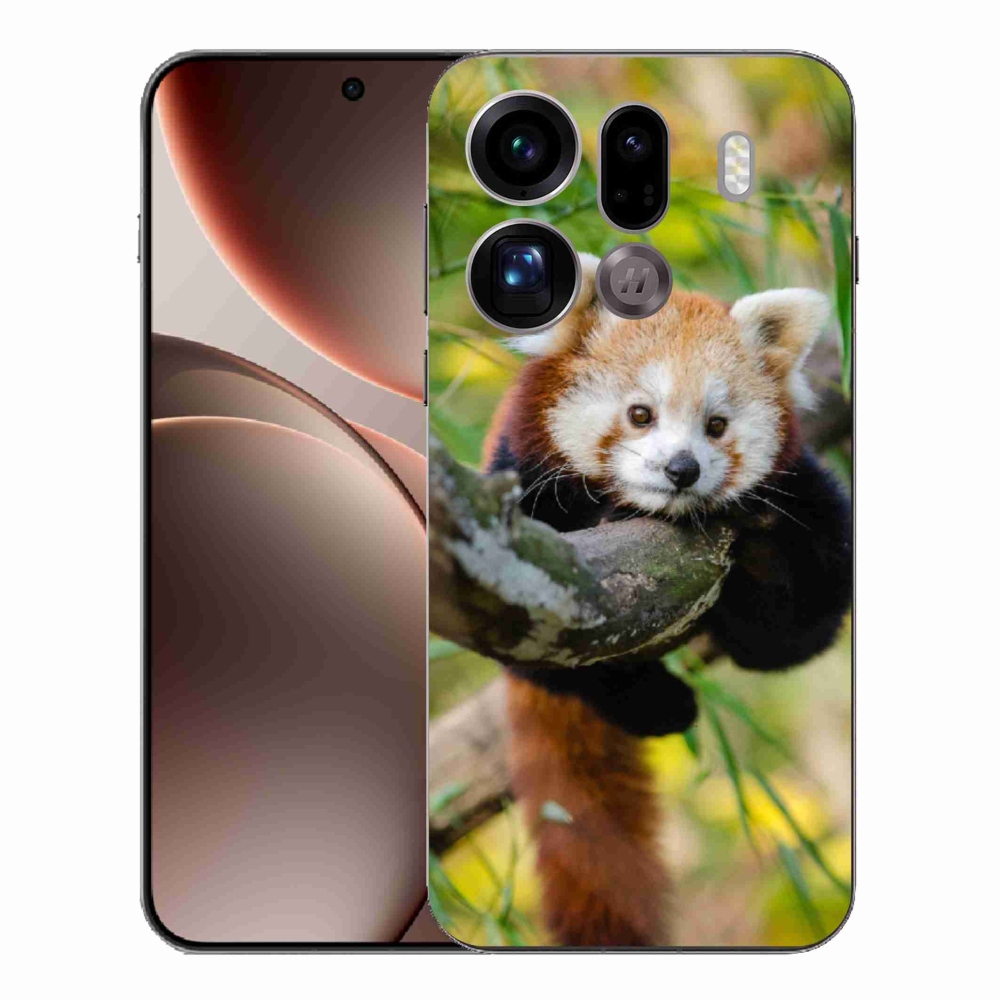 Gelový kryt mmCase na Oppo Find X9 Pro - panda červená