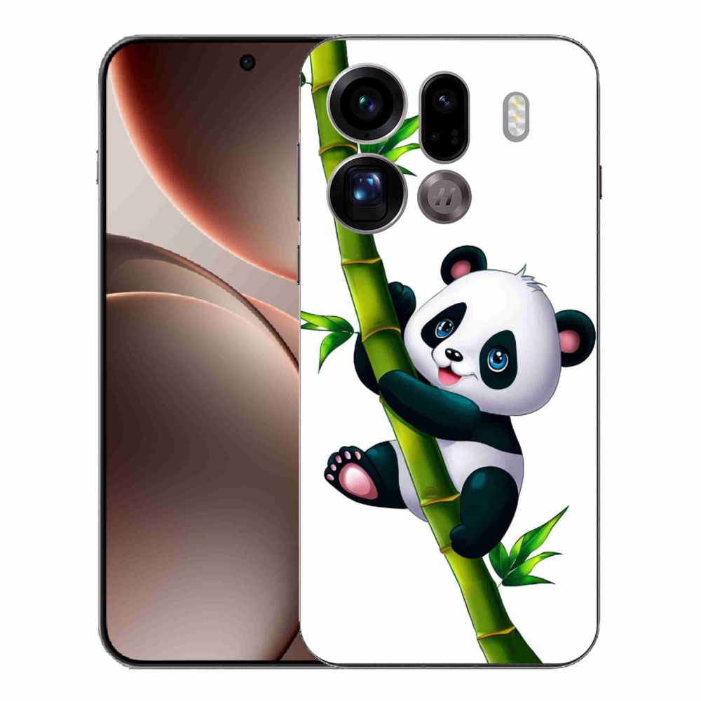Gelový kryt mmCase na Oppo Find X9 Pro - panda na bambusu