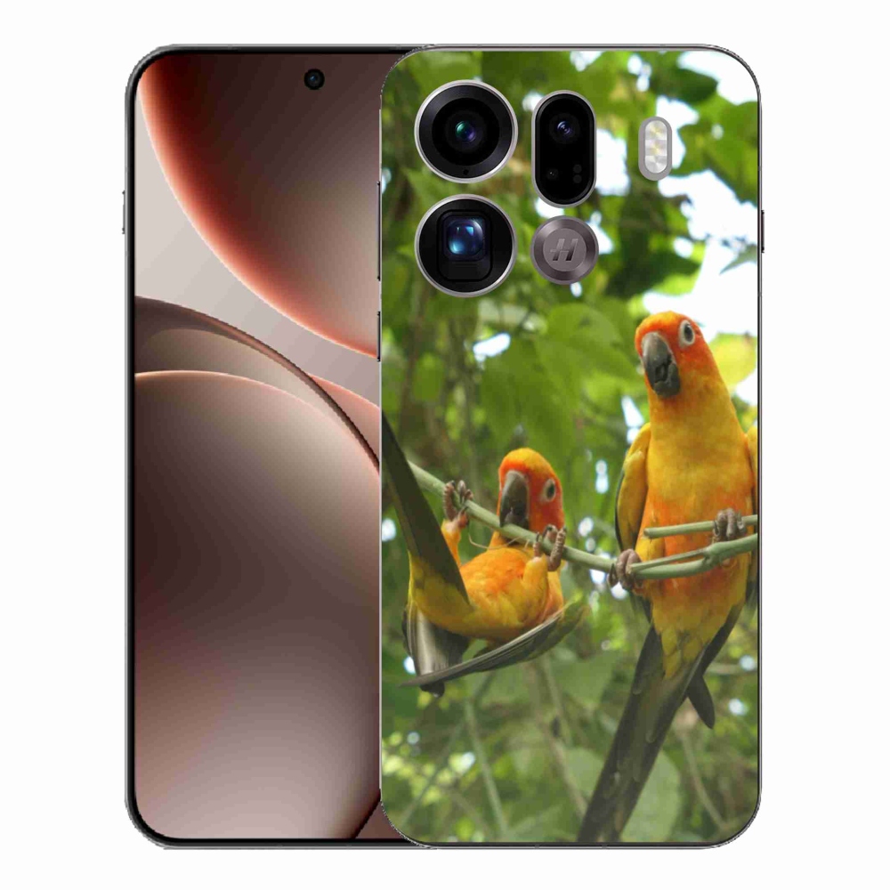 Gelový kryt mmCase na Oppo Find X9 Pro - papoušci aratingy