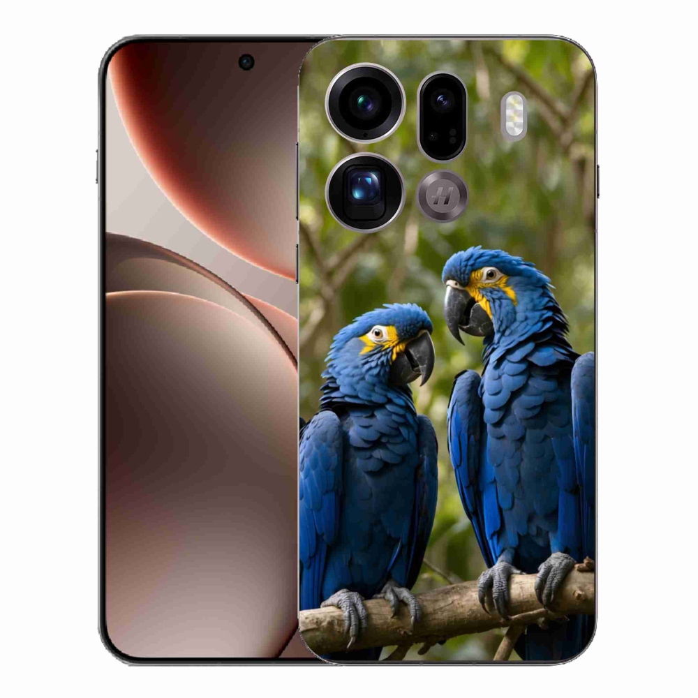 Gelový kryt mmCase na Oppo Find X9 Pro - papouščí duo