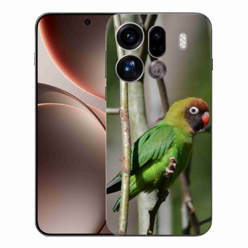 Gelový kryt mmCase na Oppo Find X9 Pro - papoušek agapornis