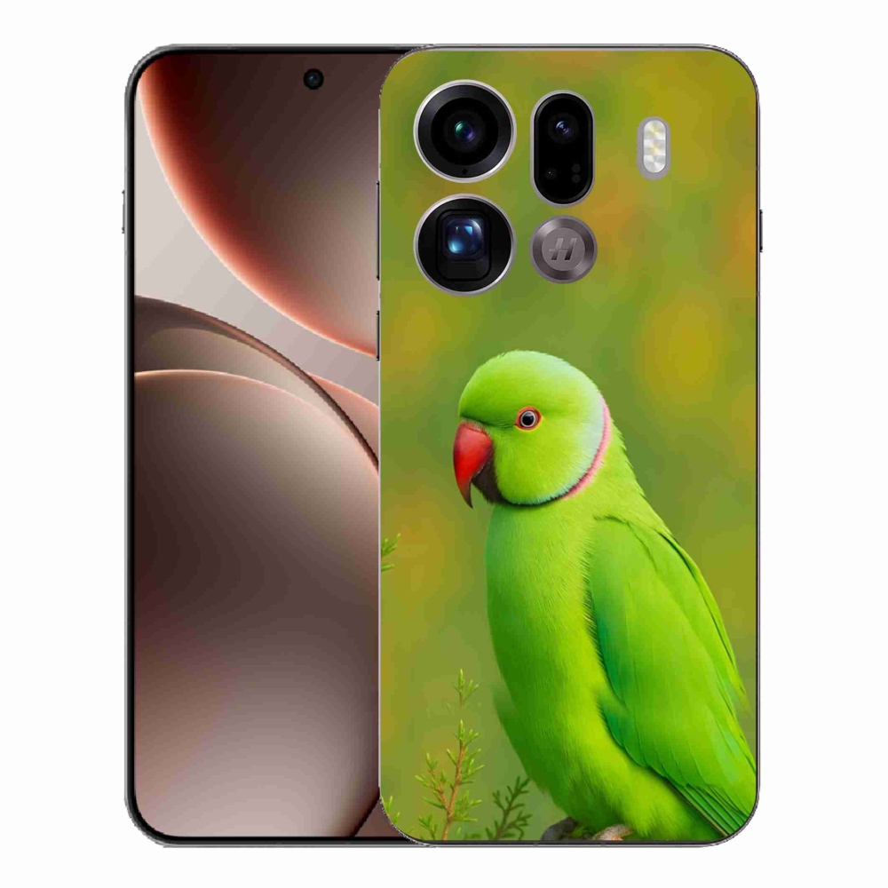 Gelový kryt mmCase na Oppo Find X9 Pro - papoušek alexandr 2