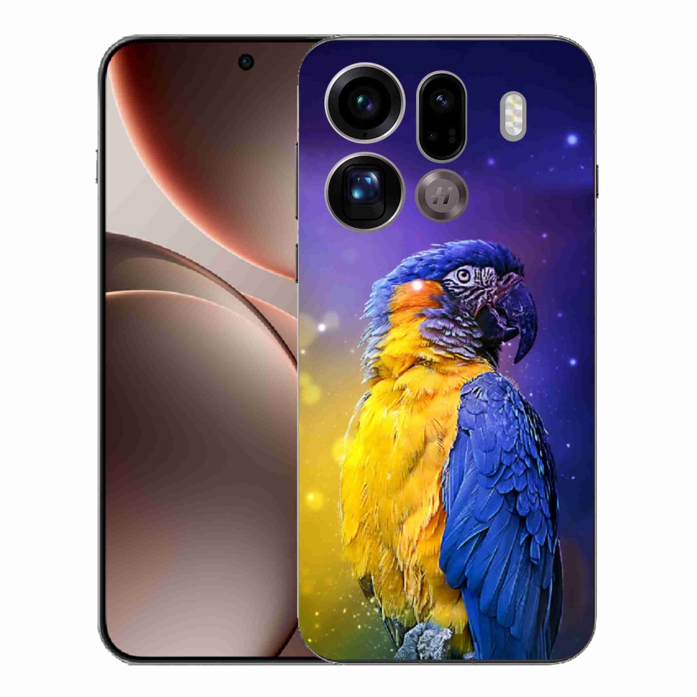 Gelový kryt mmCase na Oppo Find X9 Pro - papoušek ara 1