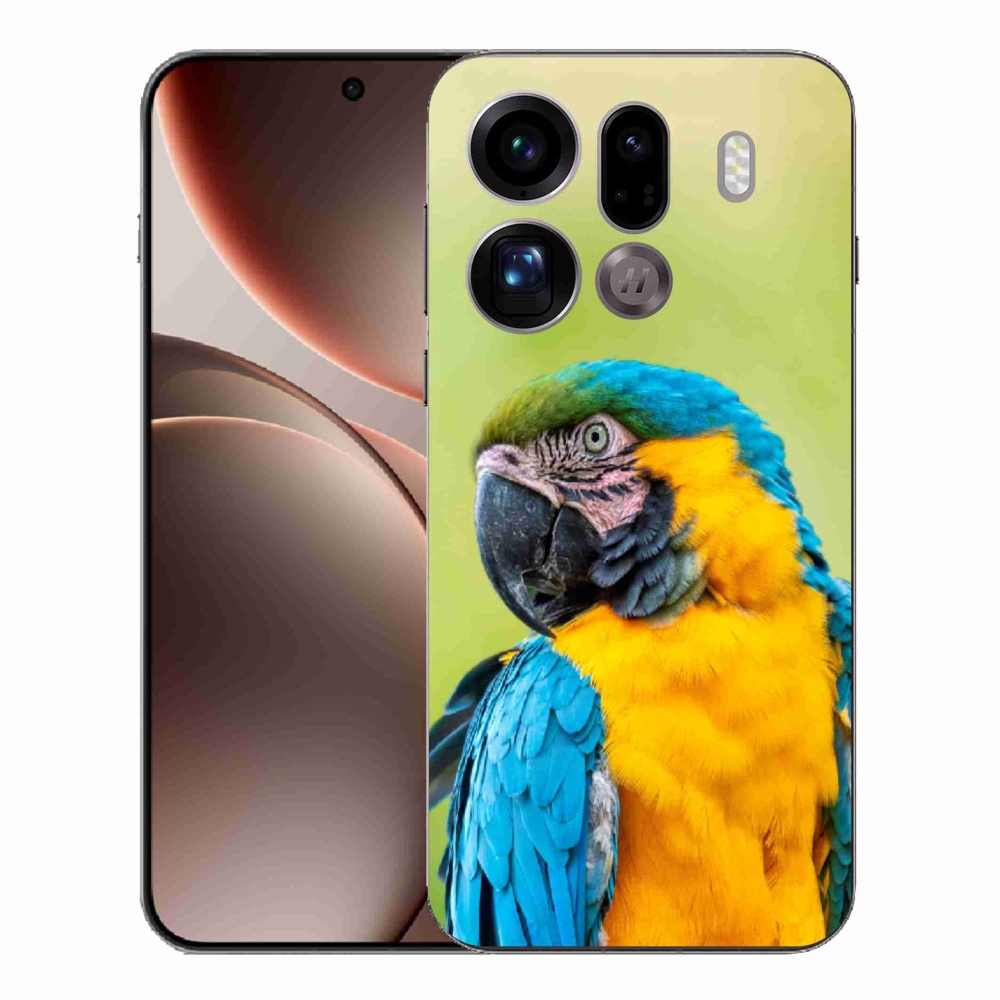 Gelový kryt mmCase na Oppo Find X9 Pro - papoušek ara 2