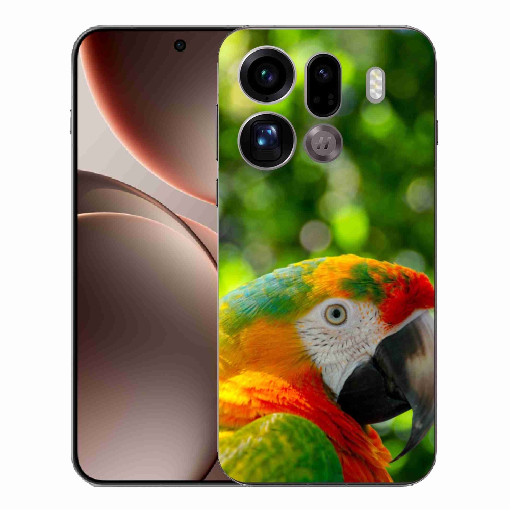 Gelový kryt mmCase na Oppo Find X9 Pro - papoušek ara 3