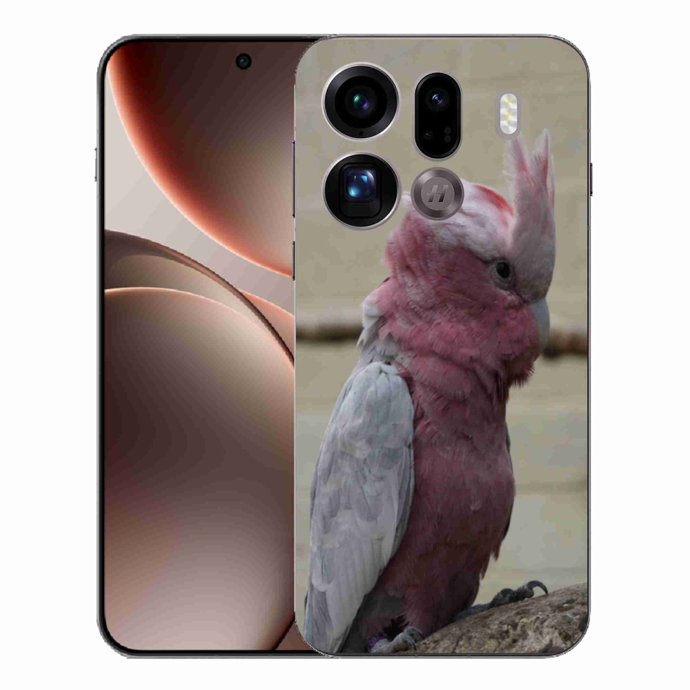 Gelový kryt mmCase na Oppo Find X9 Pro - papoušek kakadu růžový