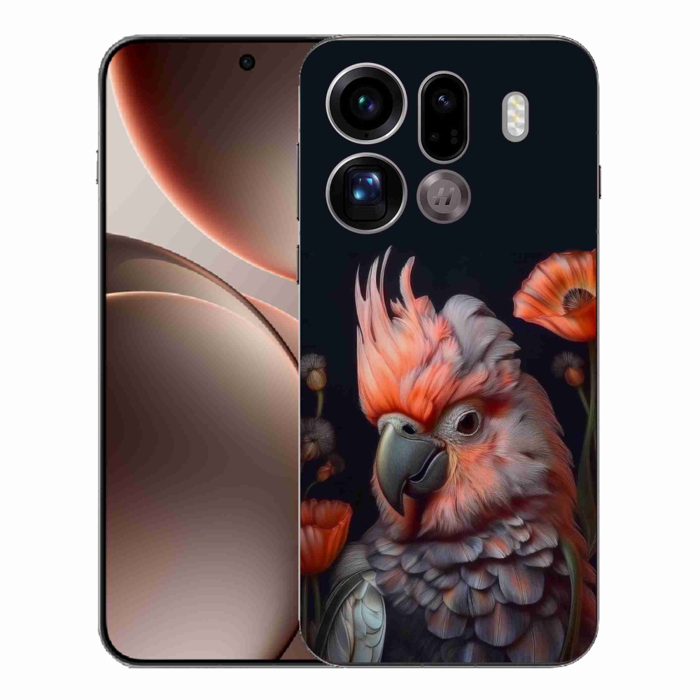 Gelový kryt mmCase na Oppo Find X9 Pro - papoušek kakadu v barvách