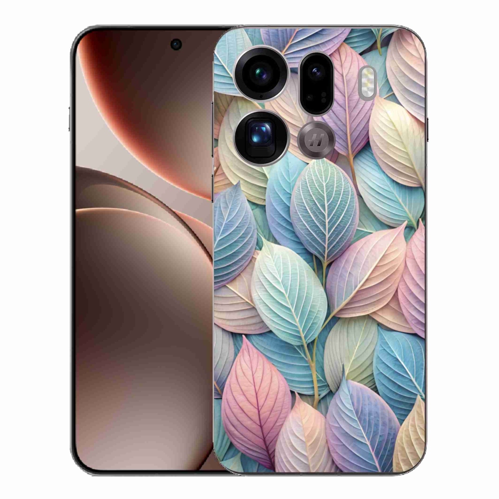Gelový kryt mmCase na Oppo Find X9 Pro - pastelové listy