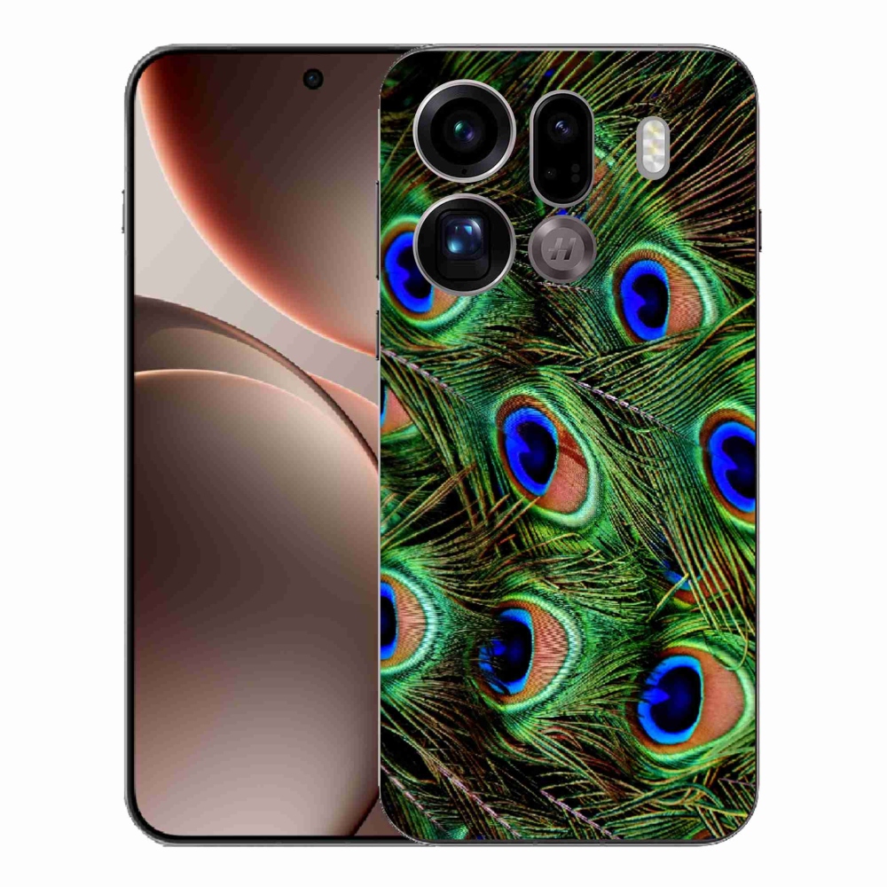 Gelový kryt mmCase na Oppo Find X9 Pro - paví peří