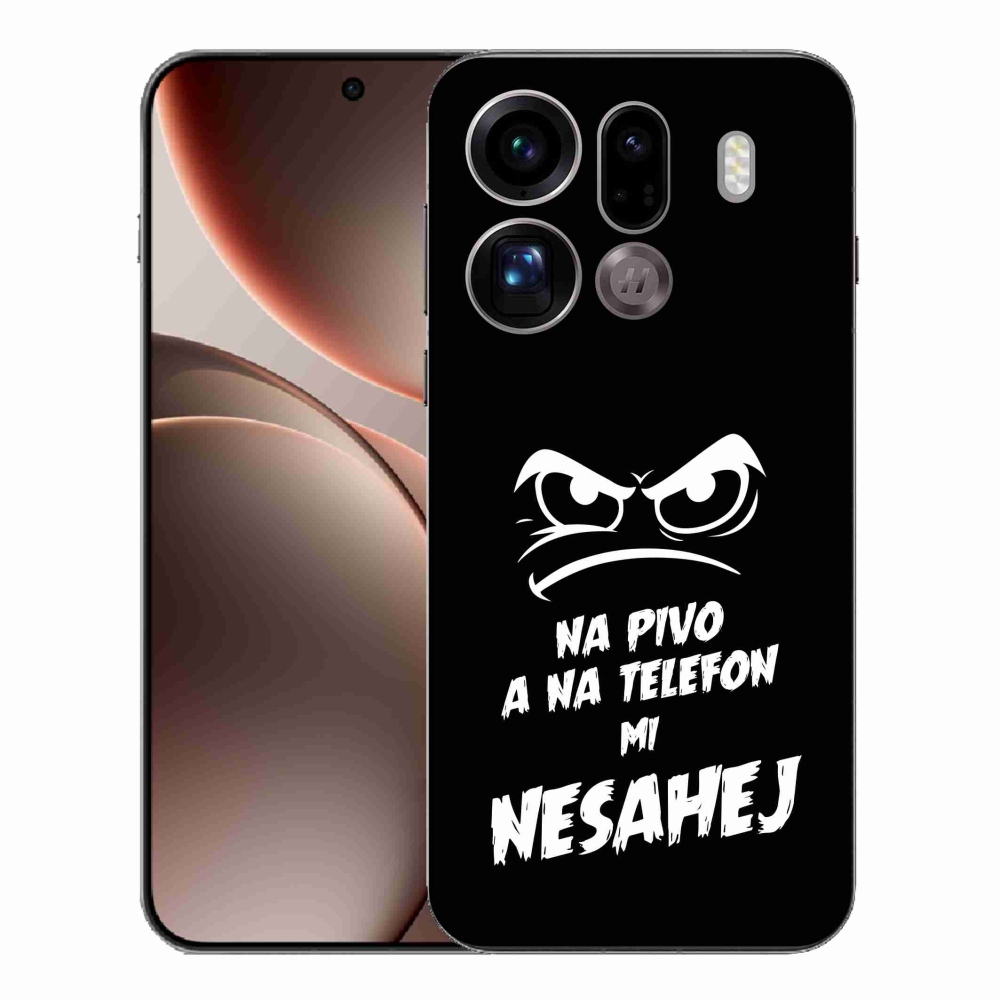 Gelový kryt mmCase na Oppo Find X9 Pro - pivní motiv 2 černé pozadí