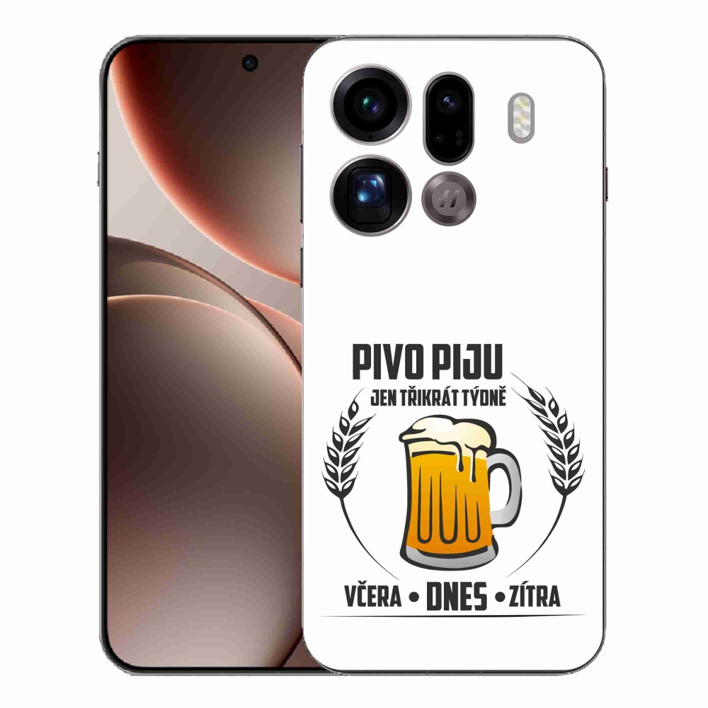 Gelový kryt mmCase na Oppo Find X9 Pro - pivní motiv bílé pozadí