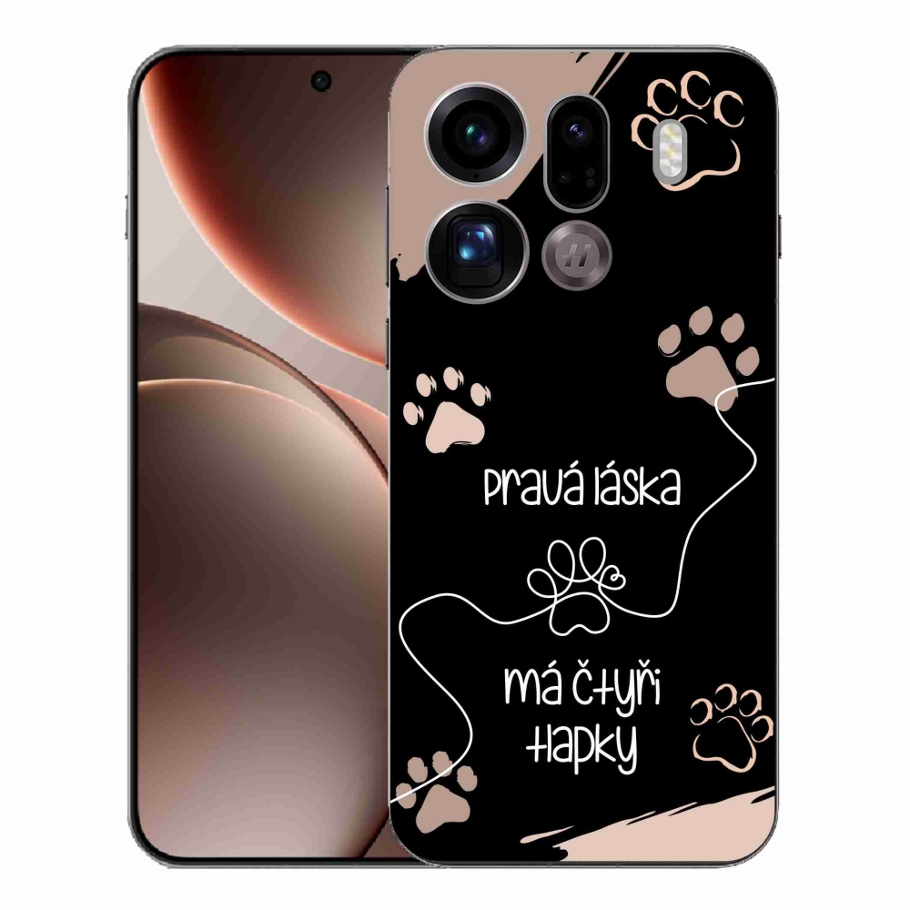Gelový kryt mmCase na Oppo Find X9 Pro - psí motiv 1 černé pozadí