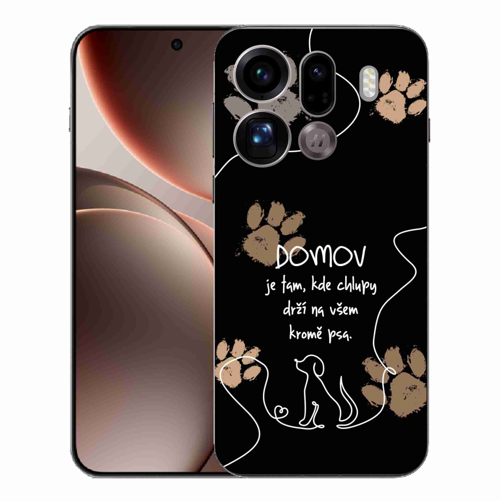 Gelový kryt mmCase na Oppo Find X9 Pro - psí motiv černé pozadí