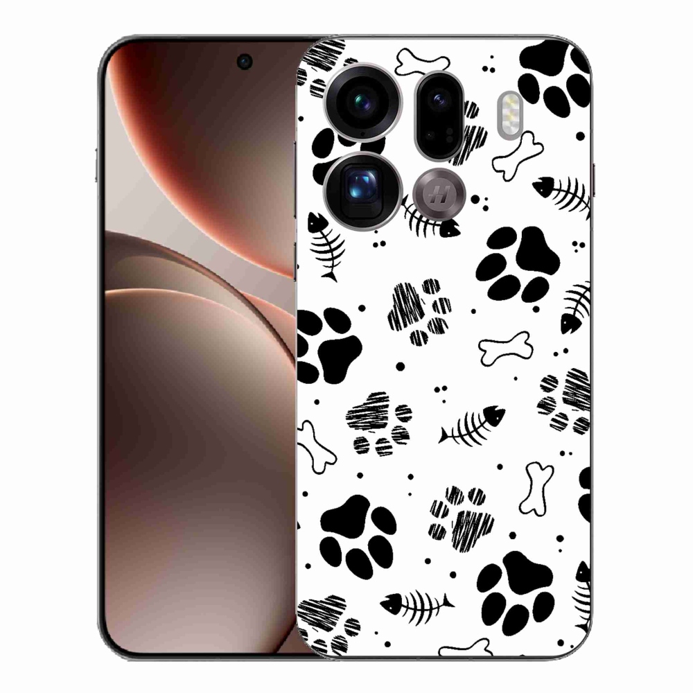 Gelový kryt mmCase na Oppo Find X9 Pro - psí tlapky 1