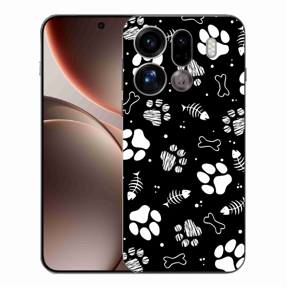 Gelový kryt mmCase na Oppo Find X9 Pro - psí tlapky