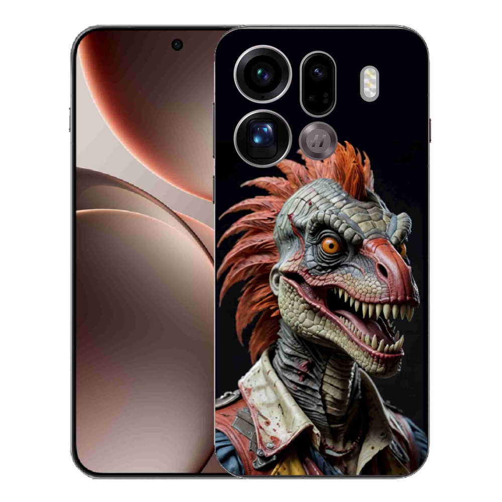 Gelový kryt mmCase na Oppo Find X9 Pro - punk dinosaurus