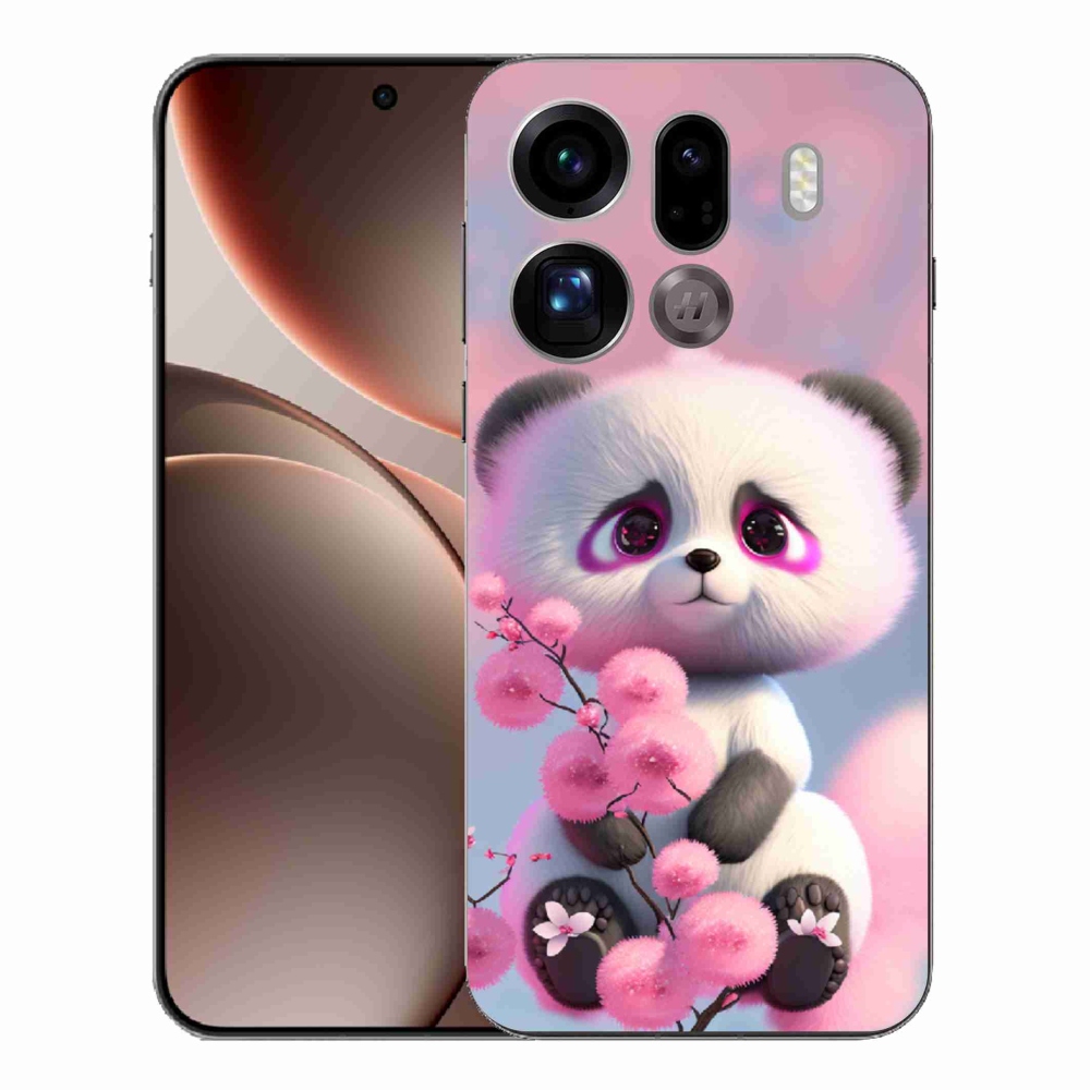 Gelový kryt mmCase na Oppo Find X9 Pro - roztomilá panda 1