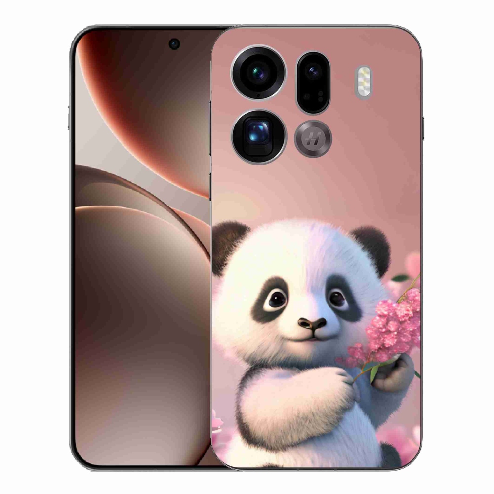 Gelový kryt mmCase na Oppo Find X9 Pro - roztomilá panda