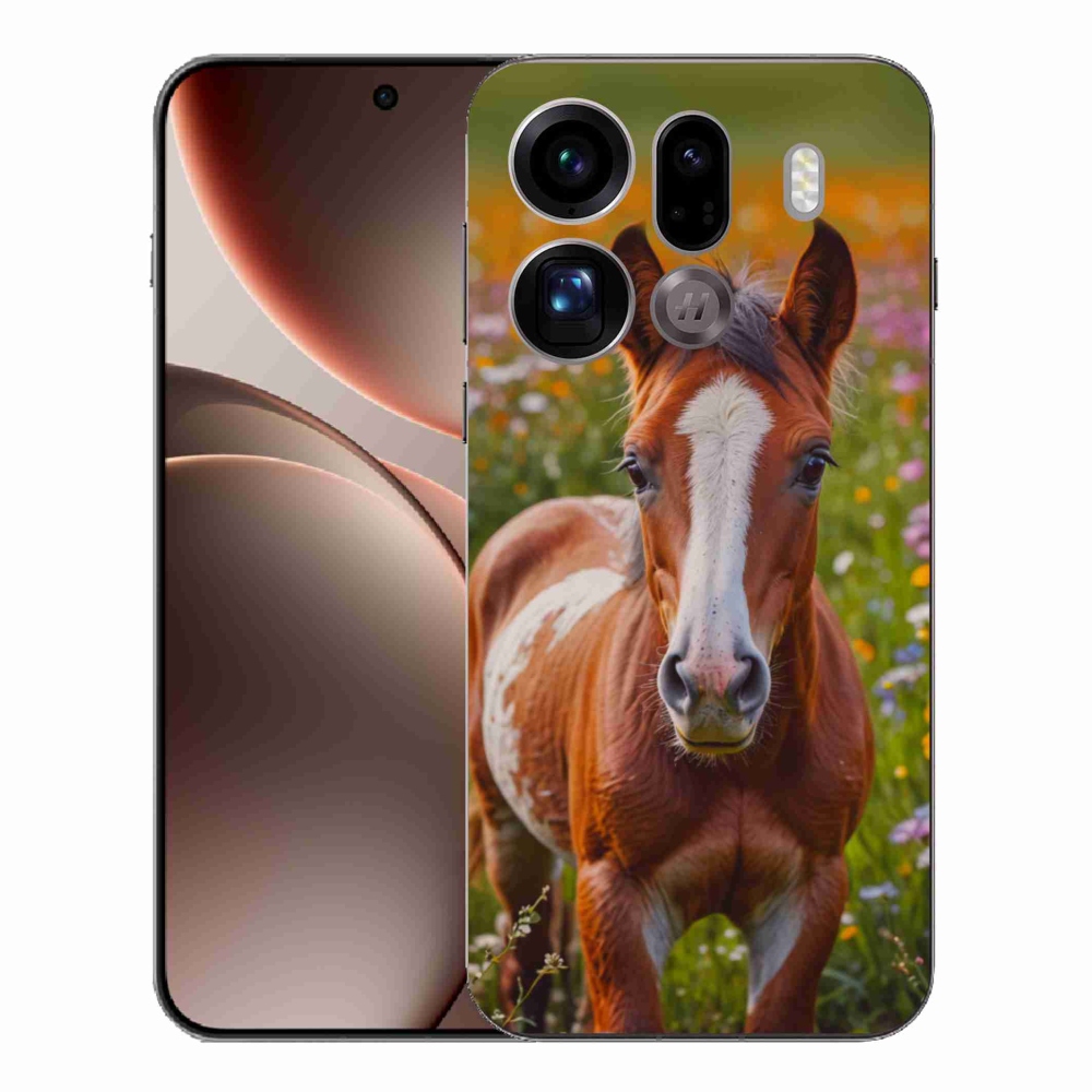 Gelový kryt mmCase na Oppo Find X9 Pro - roztomilé hříbě