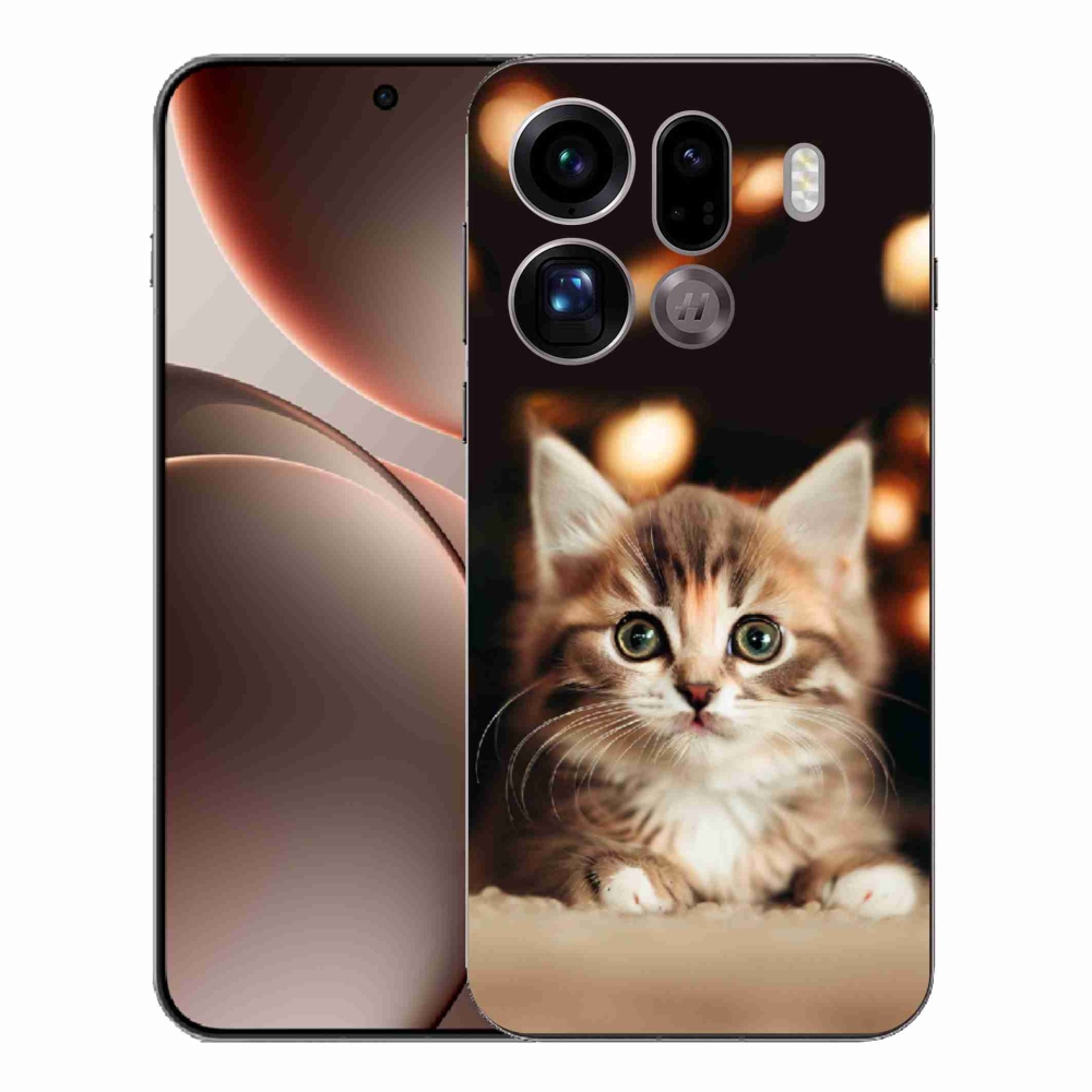 Gelový kryt mmCase na Oppo Find X9 Pro - roztomilé kotě 2