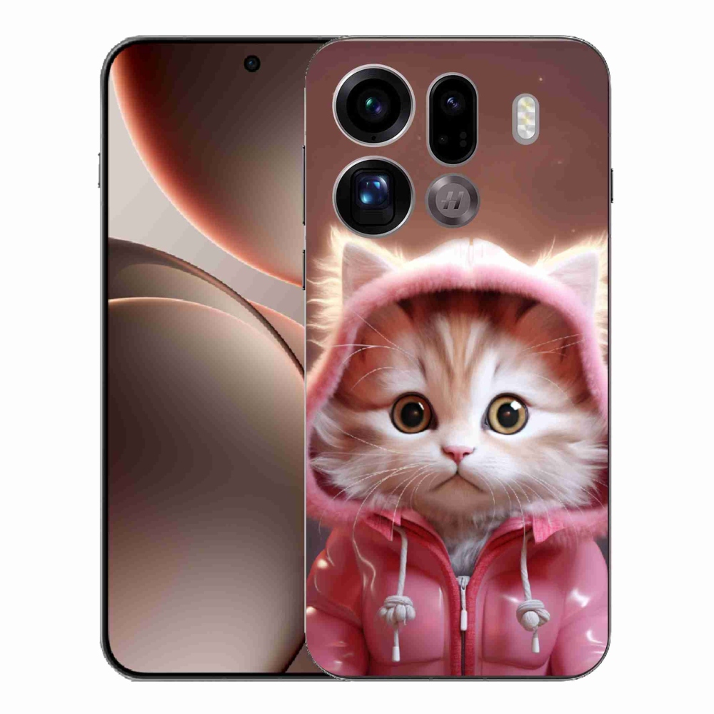 Gelový kryt mmCase na Oppo Find X9 Pro - roztomilé kotě 3