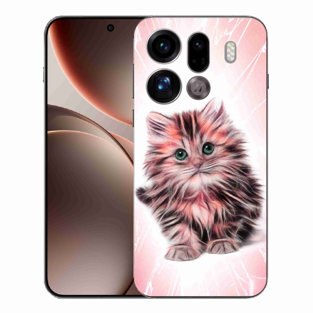 Gelový kryt mmCase na Oppo Find X9 Pro - roztomilé kotě