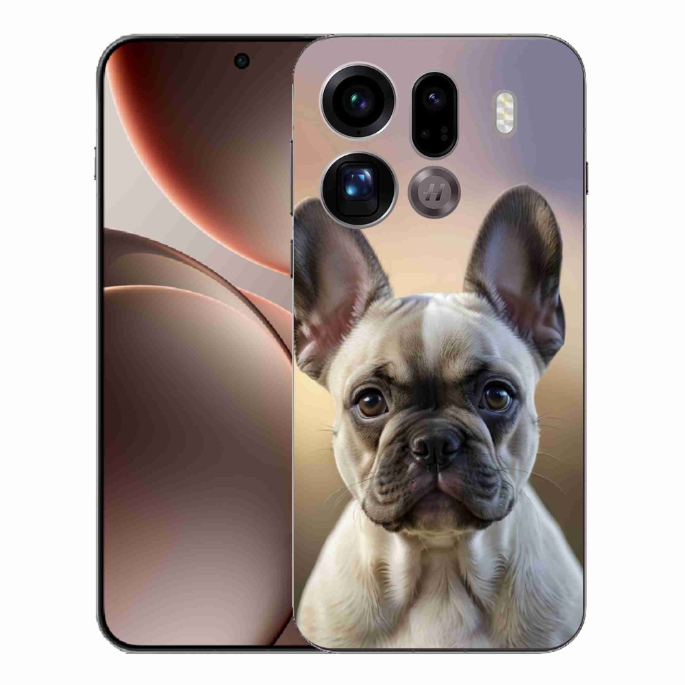 Gelový kryt mmCase na Oppo Find X9 Pro - roztomilý francouzský buldoček