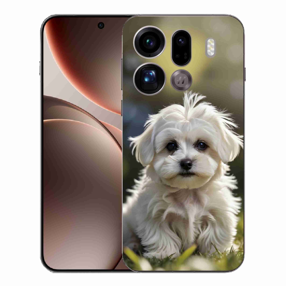 Gelový kryt mmCase na Oppo Find X9 Pro - roztomilý maltézský psík