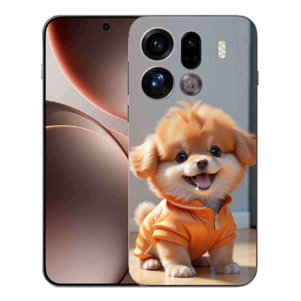 Gelový kryt mmCase na Oppo Find X9 Pro - roztomilý pomeranian v mikině