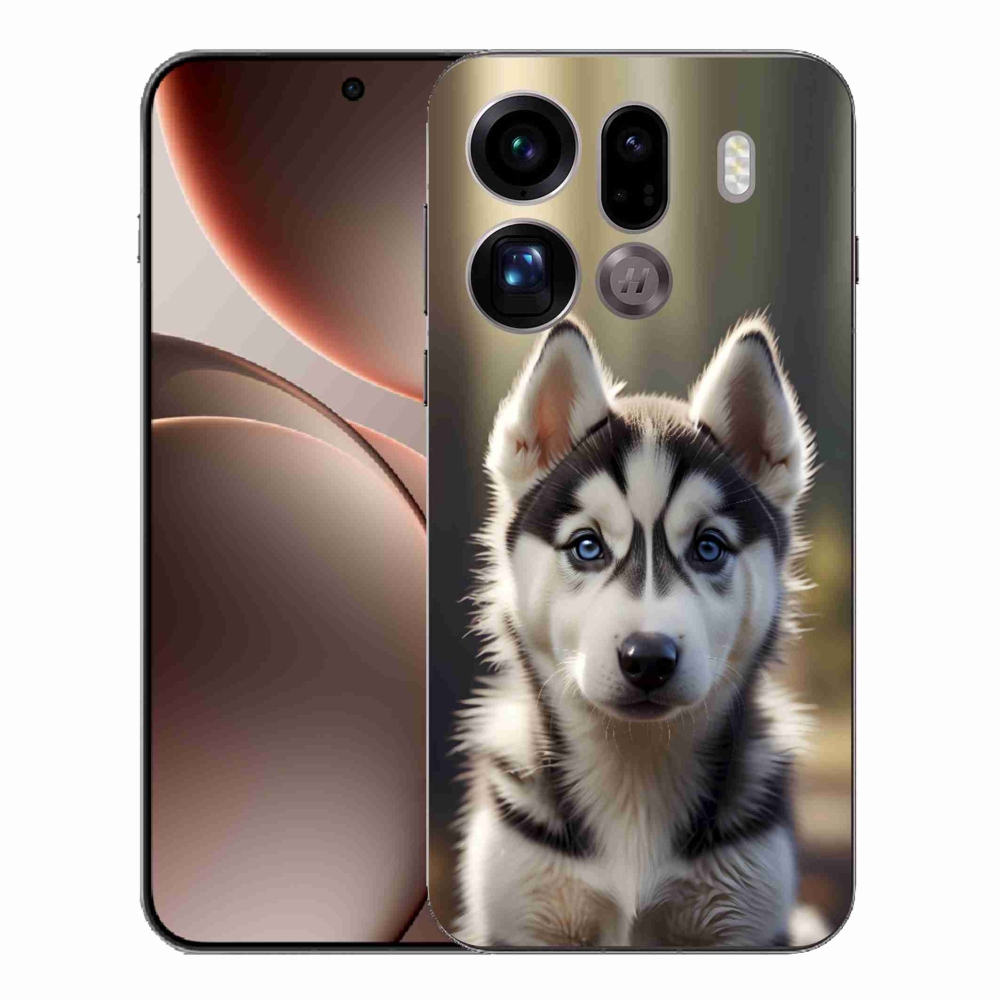 Gelový kryt mmCase na Oppo Find X9 Pro - roztomilý sibiřský husky