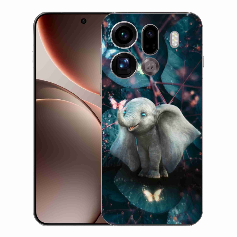 Gelový kryt mmCase na Oppo Find X9 Pro - roztomilý slon