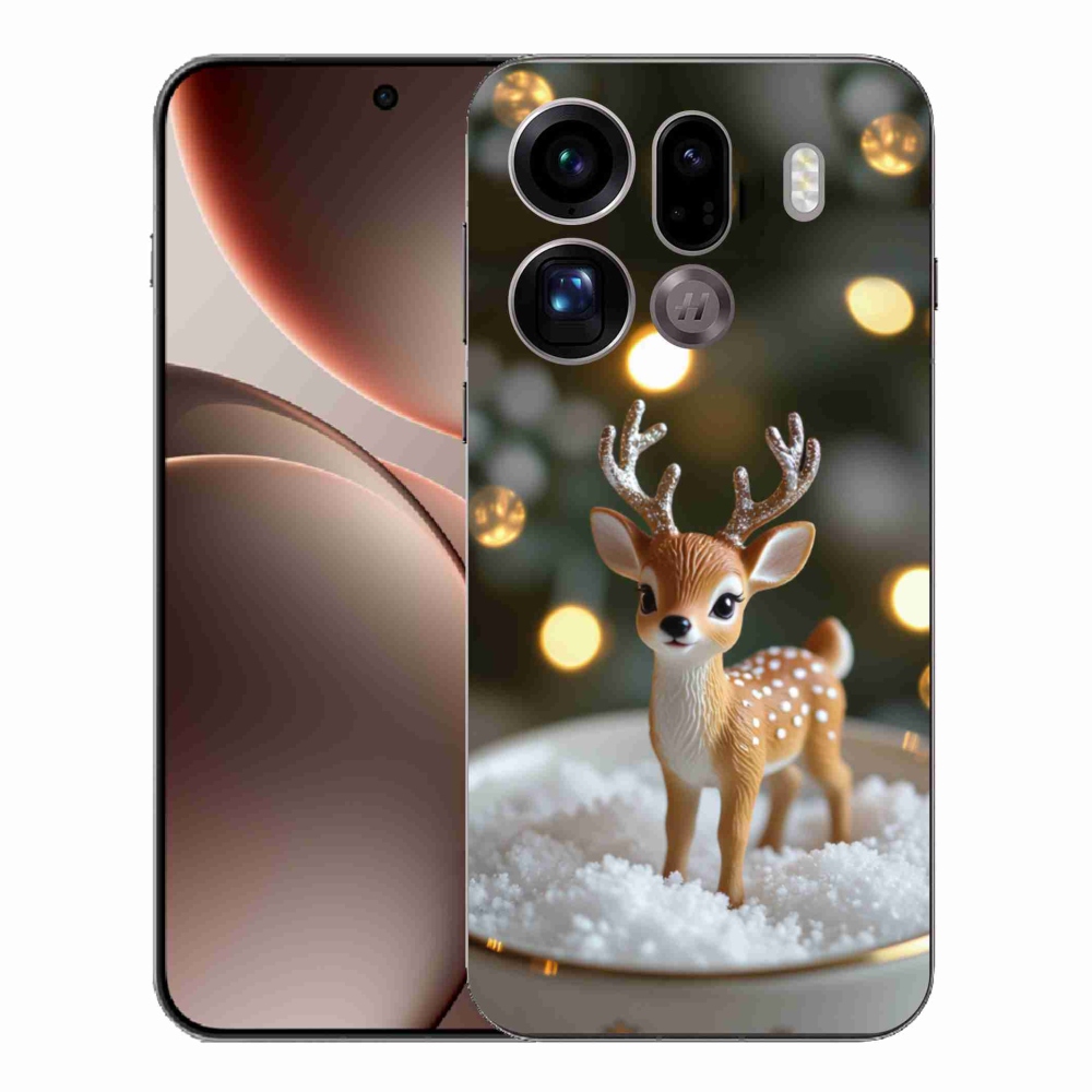 Gelový kryt mmCase na Oppo Find X9 Pro - roztomilý vánoční jelen
