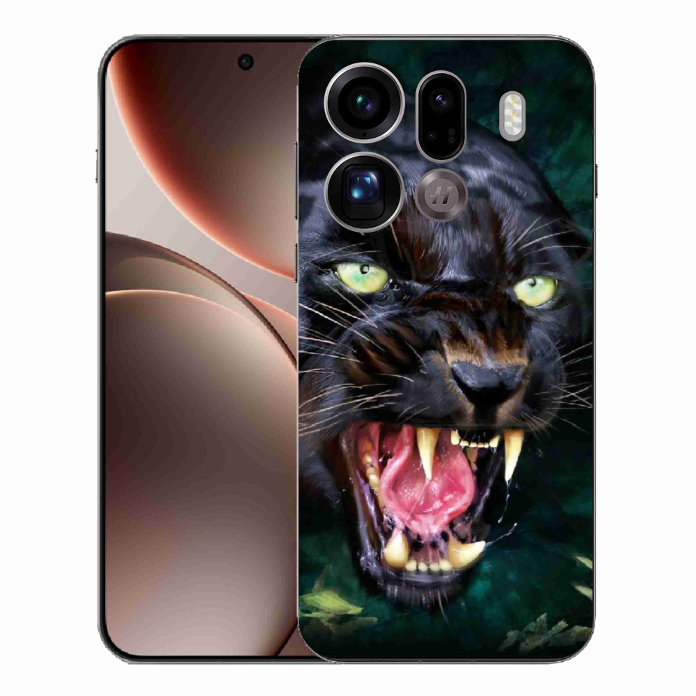 Gelový kryt mmCase na Oppo Find X9 Pro - rozzuřený černý panter