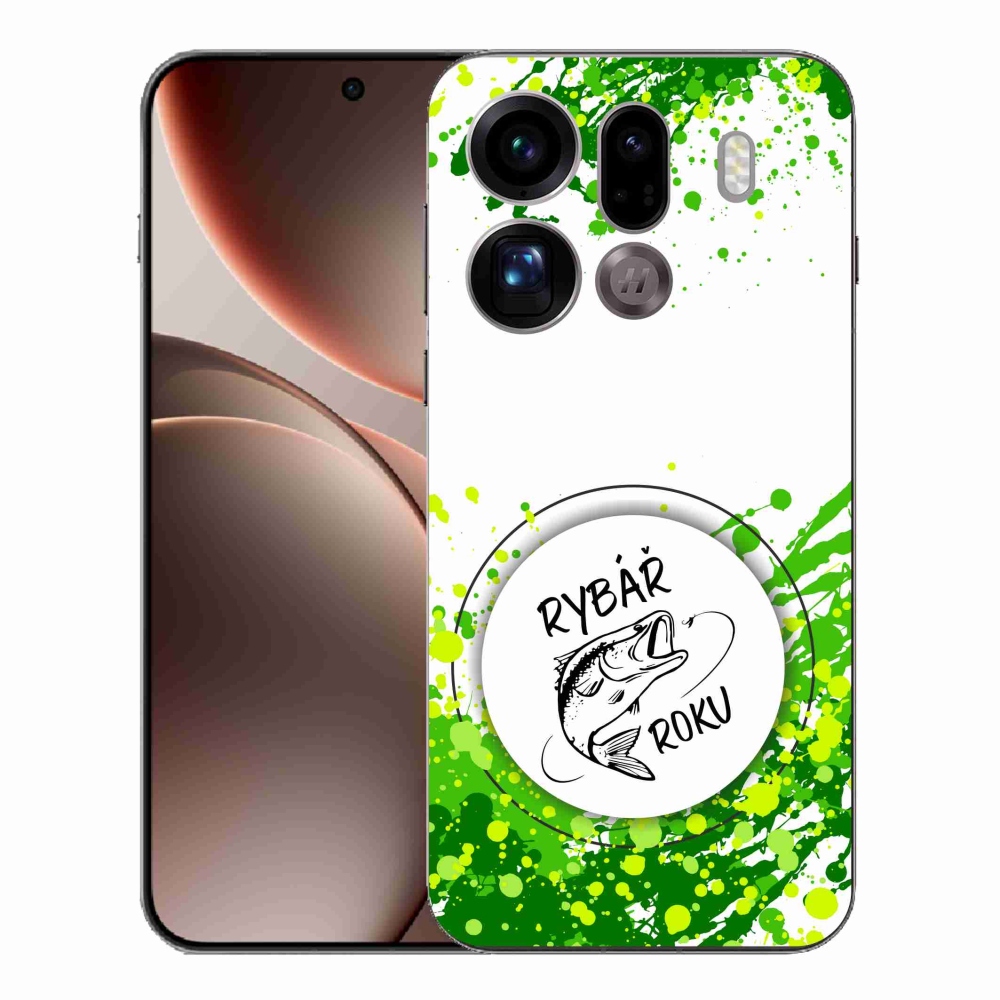 Gelový kryt mmCase na Oppo Find X9 Pro - rybář roku bílé pozadí