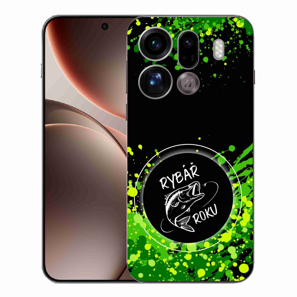 Gelový kryt mmCase na Oppo Find X9 Pro - rybář roku černé pozadí