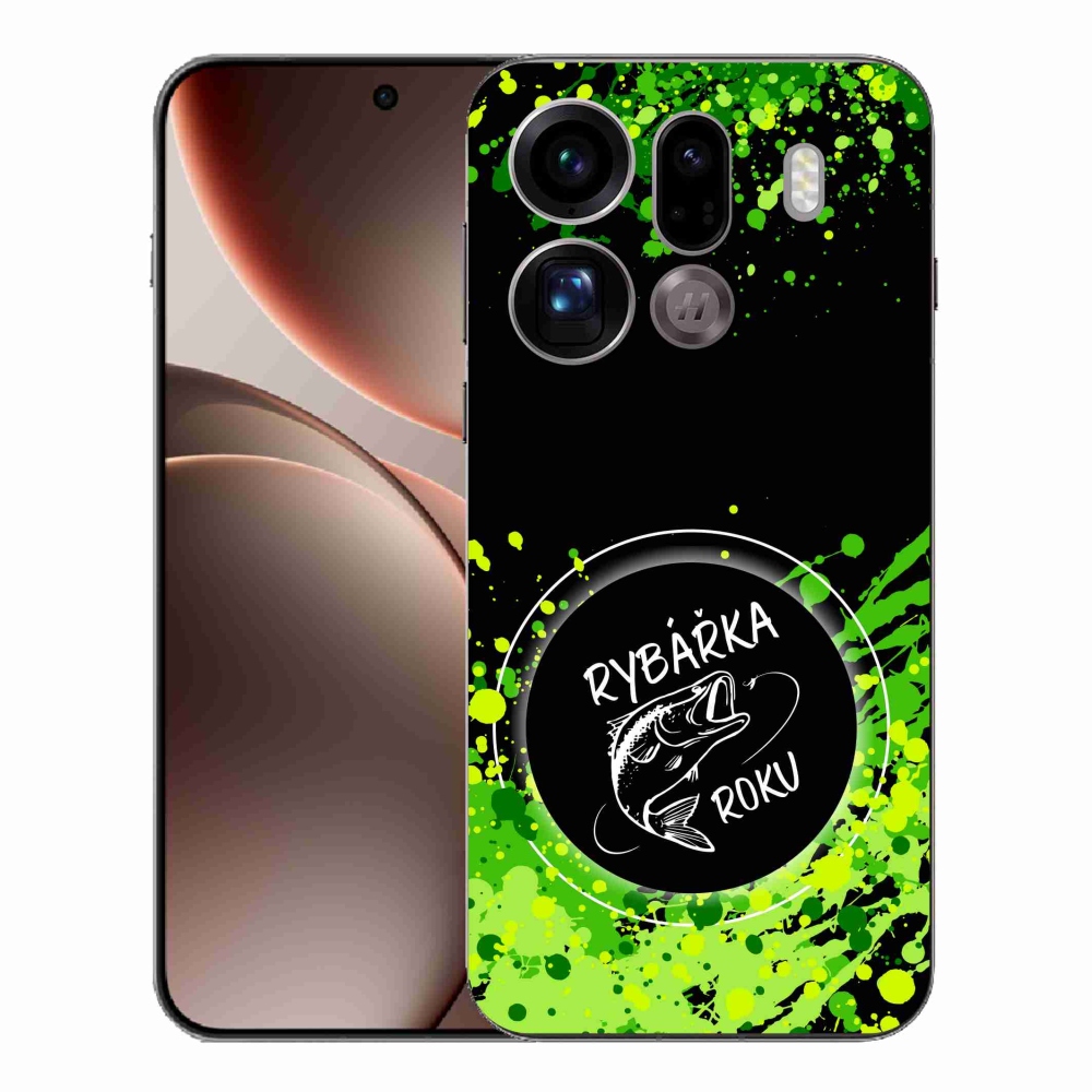 Gelový kryt mmCase na Oppo Find X9 Pro - rybářka roku černé pozadí