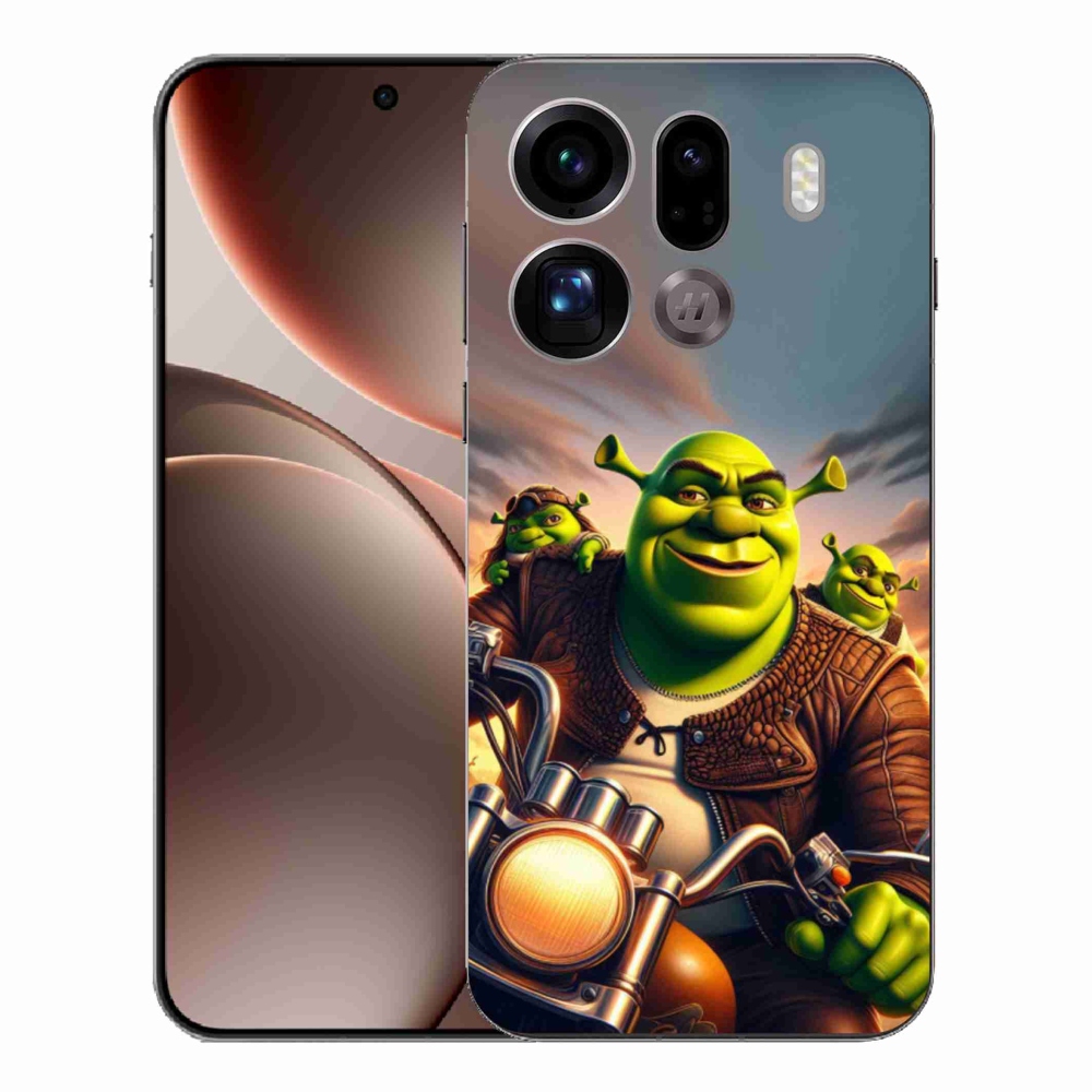 Gelový kryt mmCase na Oppo Find X9 Pro - shrek na motorce