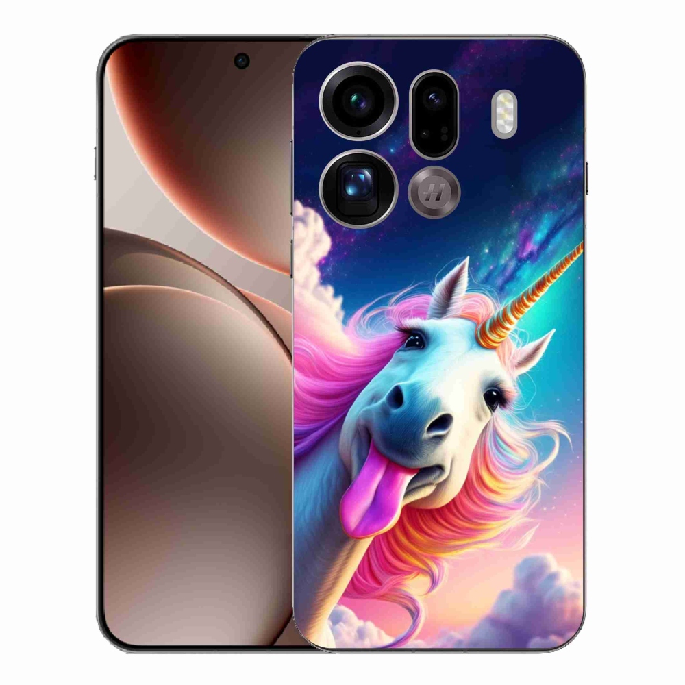 Gelový kryt mmCase na Oppo Find X9 Pro - šílený jednorožec