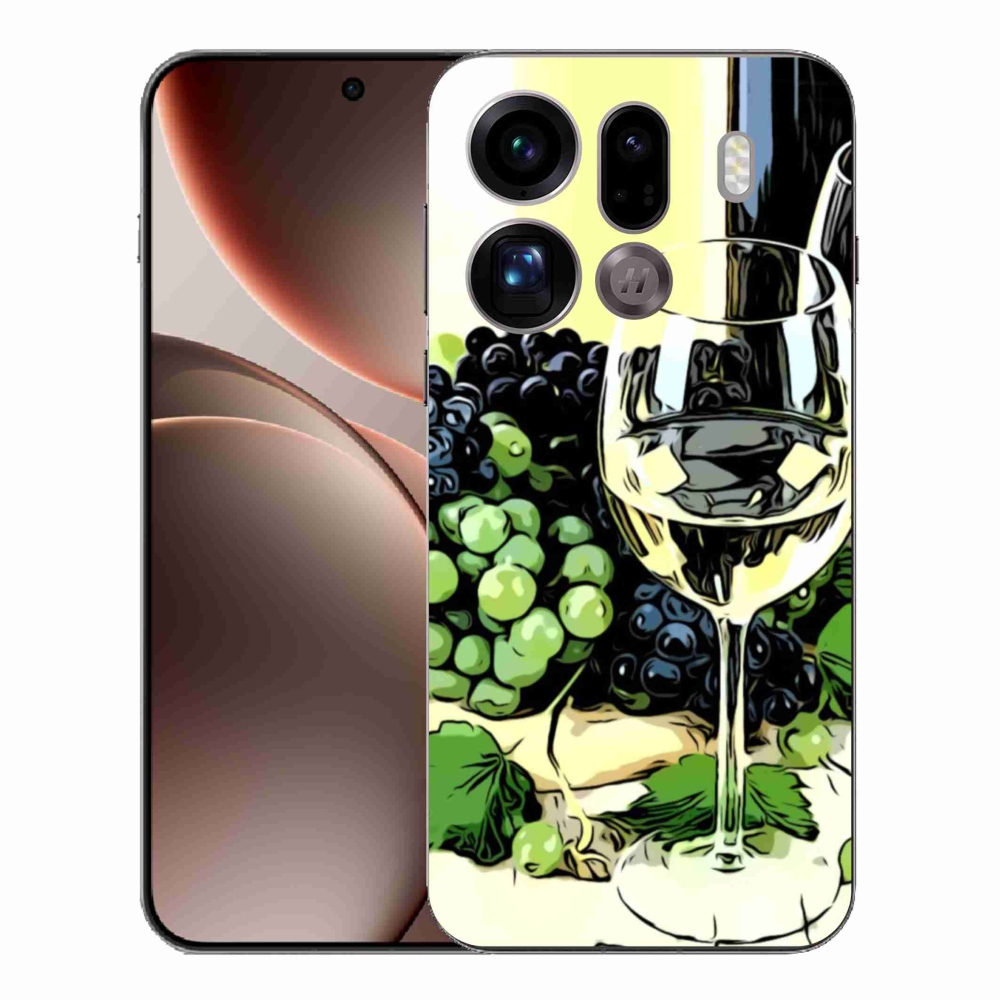 Gelový kryt mmCase na Oppo Find X9 Pro - sklenka vína