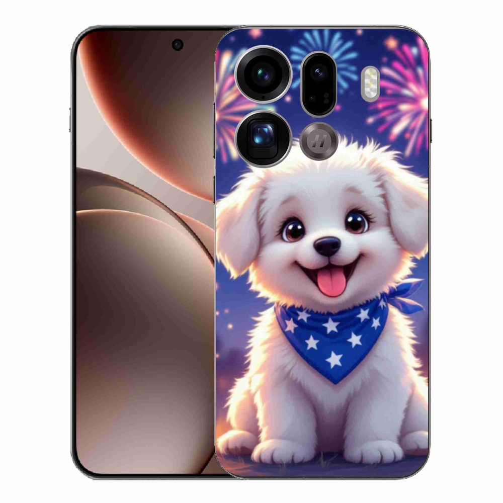 Gelový kryt mmCase na Oppo Find X9 Pro - slavnostní štěně