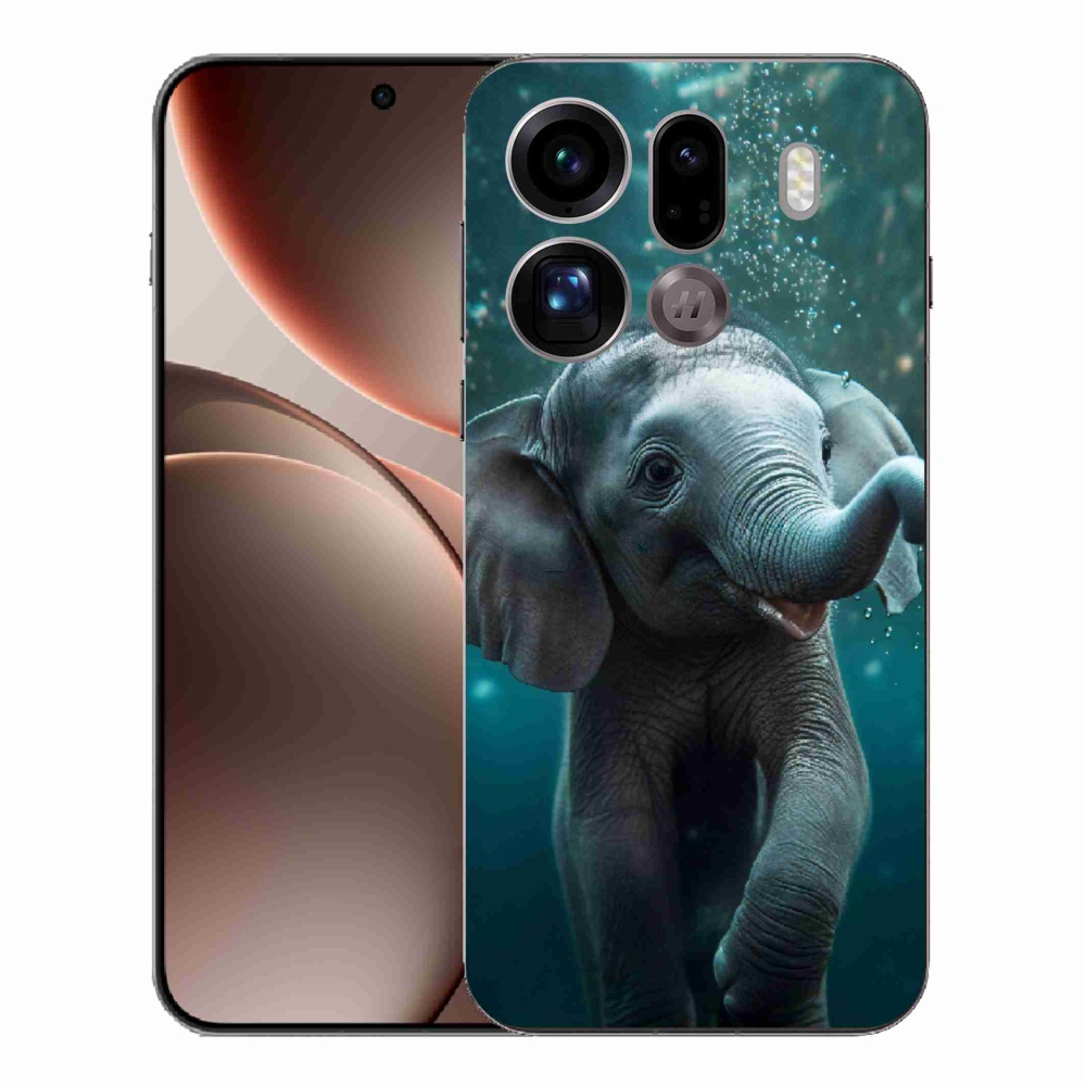 Gelový kryt mmCase na Oppo Find X9 Pro - slůně pod vodou