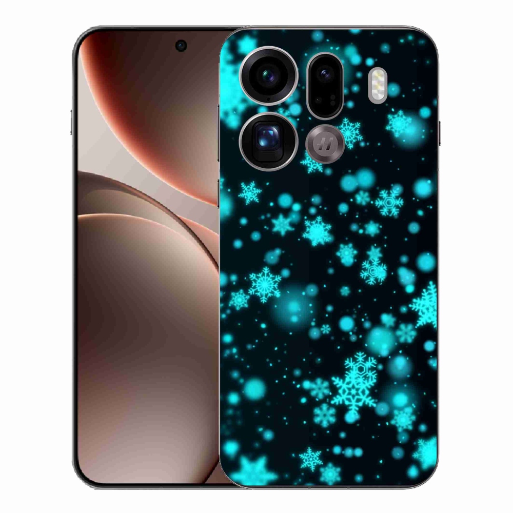 Gelový kryt mmCase na Oppo Find X9 Pro - sněhové vločky 1