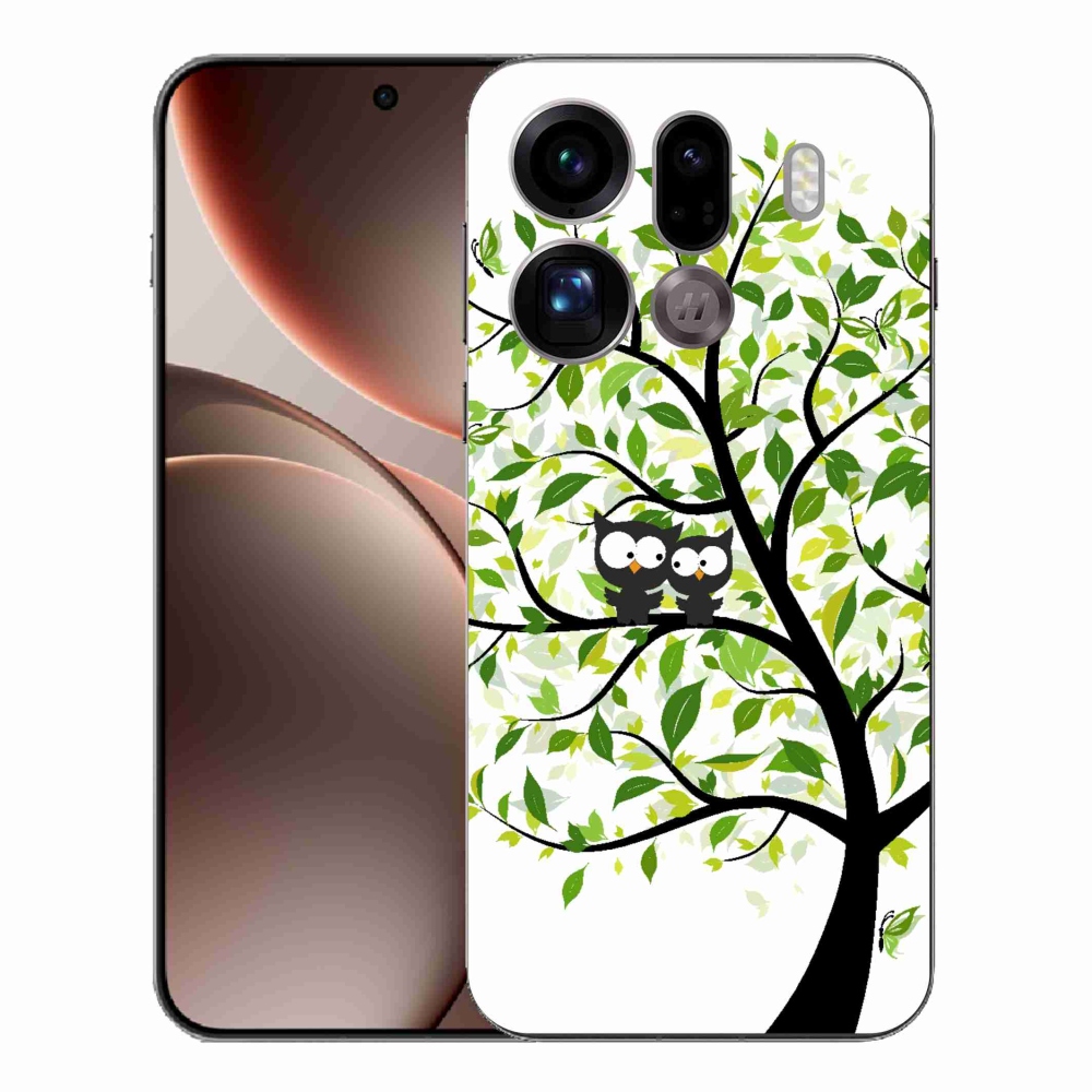 Gelový kryt mmCase na Oppo Find X9 Pro - sovičky na stromě