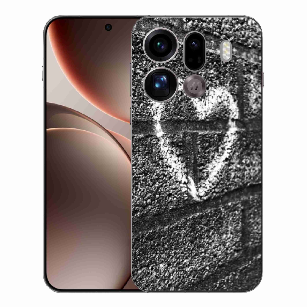 Gelový kryt mmCase na Oppo Find X9 Pro - srdce na zdi
