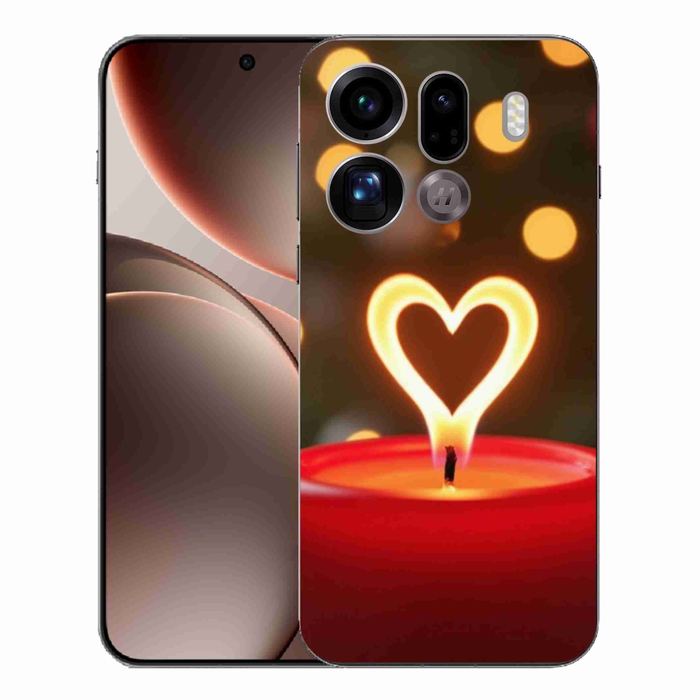 Gelový kryt mmCase na Oppo Find X9 Pro - srdce z plamene