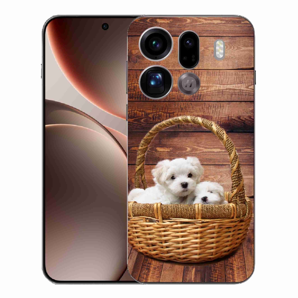 Gelový kryt mmCase na Oppo Find X9 Pro - štěňátka