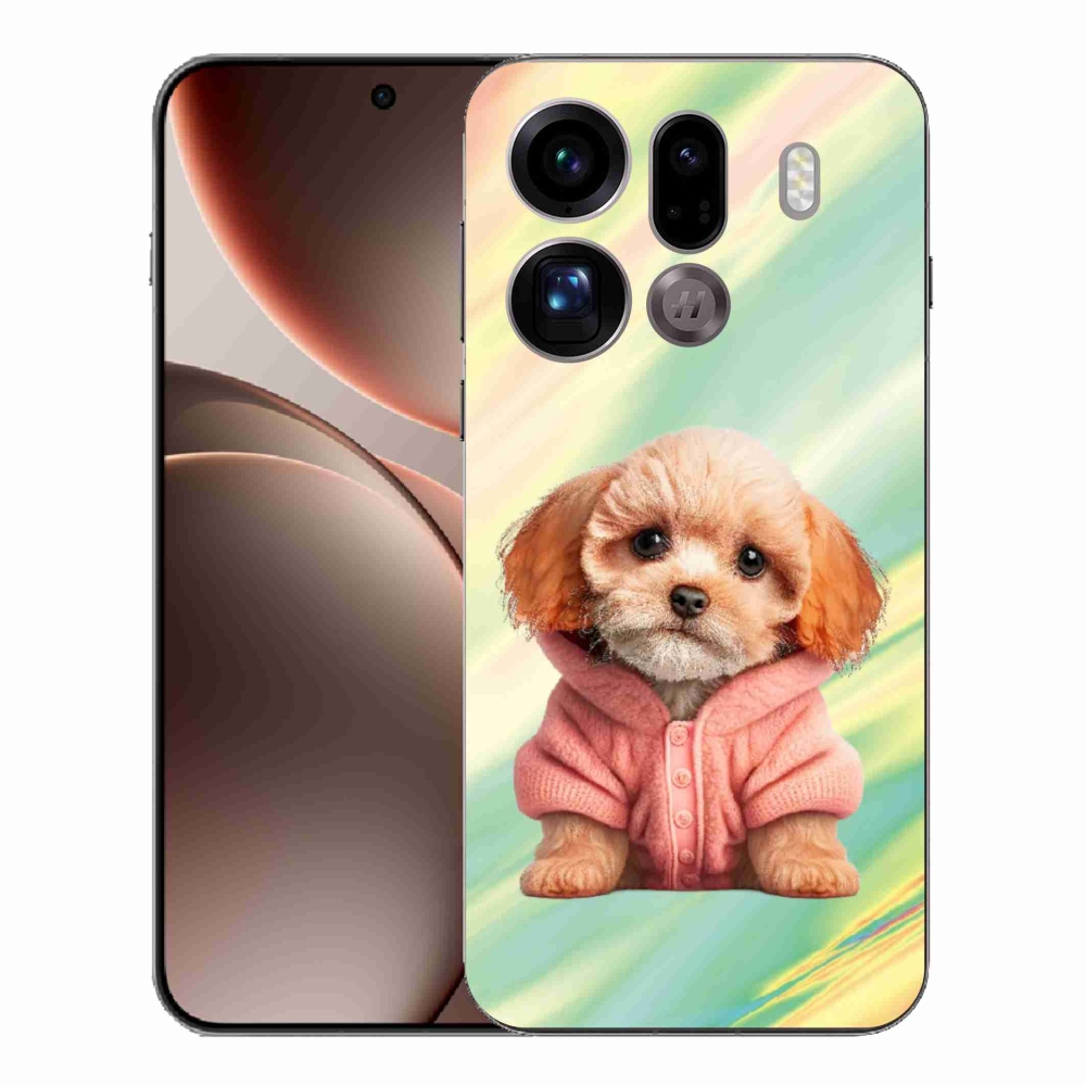 Gelový kryt mmCase na Oppo Find X9 Pro - štěně ve svetru