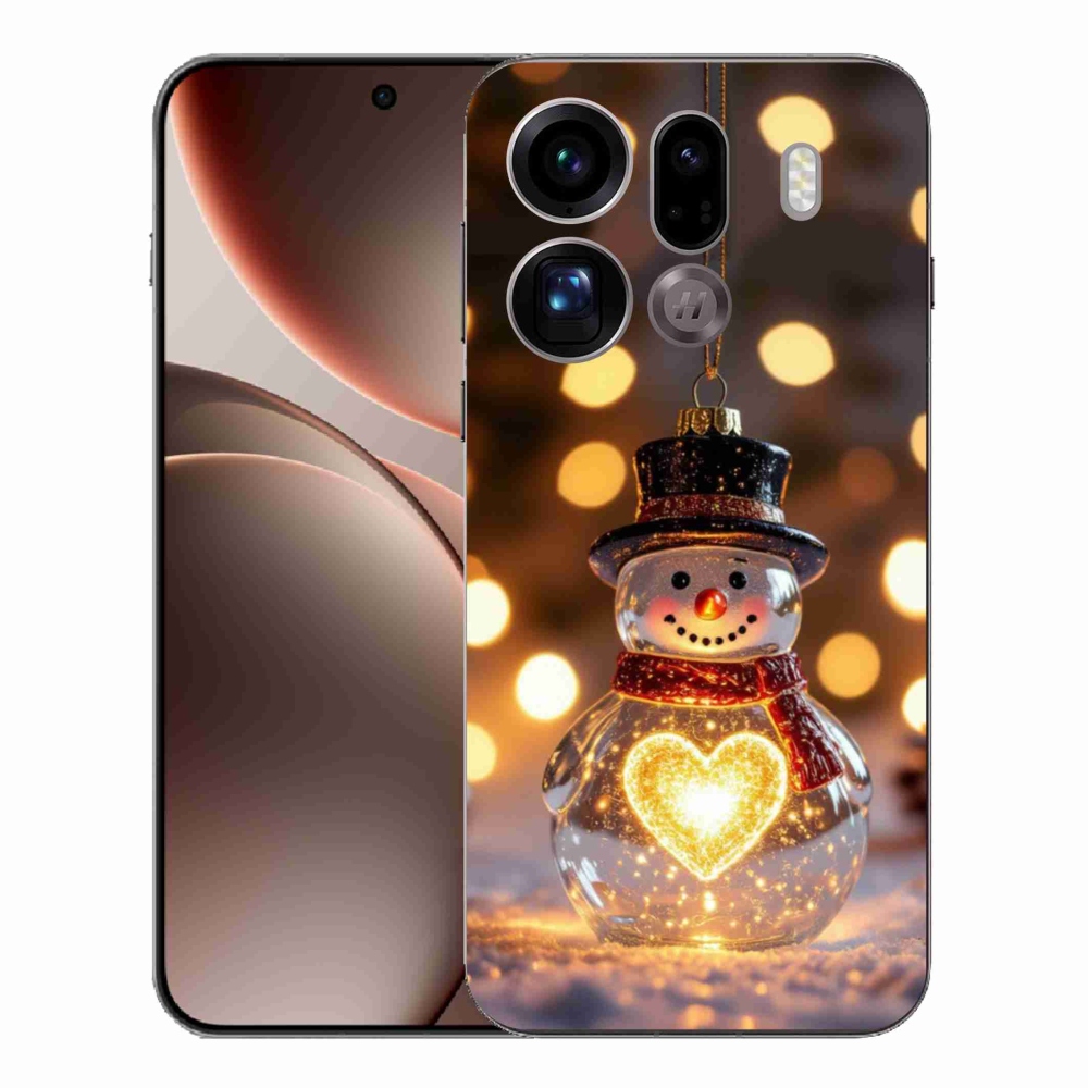 Gelový kryt mmCase na Oppo Find X9 Pro - svítící vánoční sněhulák