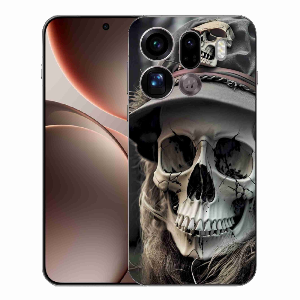 Gelový kryt mmCase na Oppo Find X9 Pro - temná lebka