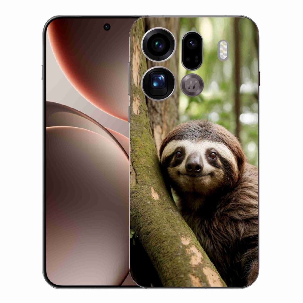 Gelový kryt mmCase na Oppo Find X9 Pro - usměvavý lenochod